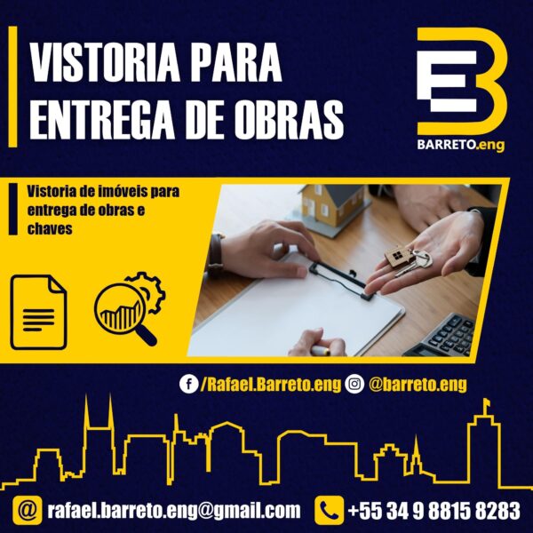 Vistoria para conferência e recebimento de obras