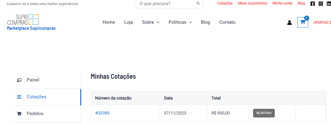 comprador - cancelar pedido de cotacao